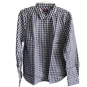 UNTUCKit Belleza Shirt size 14 in Blue White Gingham